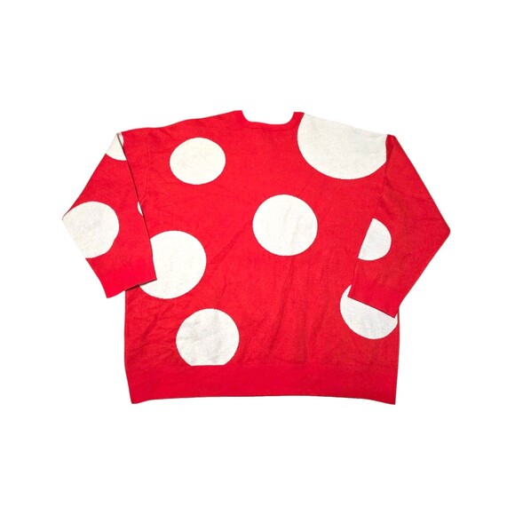 NWT DISNEY Minnie Mouse Pullover Knit Sweater Red White Polka Dot Plus Sz 2x - Picture 4 of 8